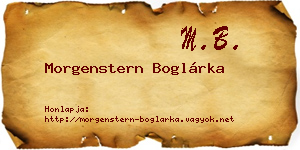 Morgenstern Boglárka névjegykártya